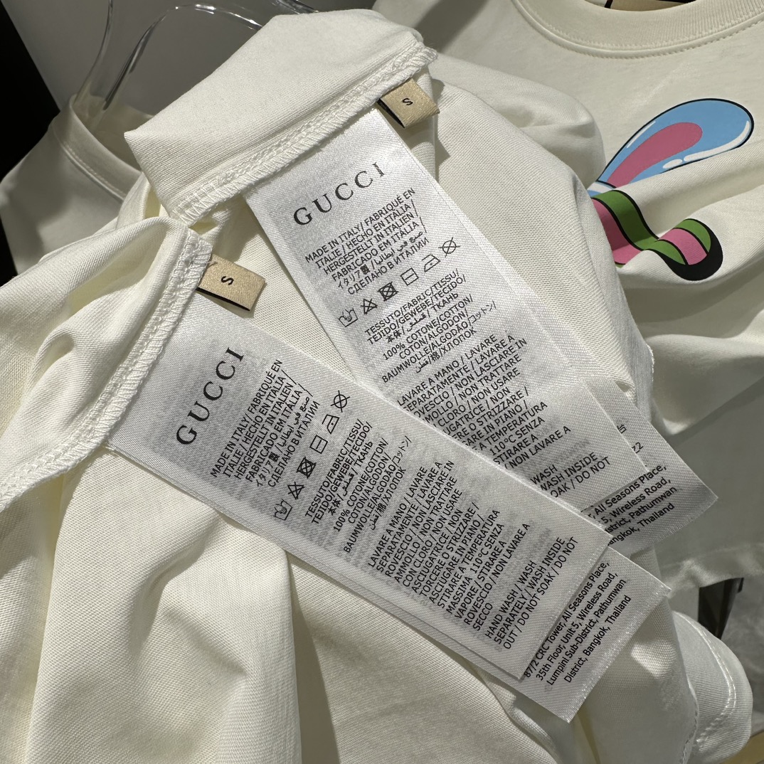 Gucci T-Shirt Aus Baumwolljersey Mit Print in Weiß
